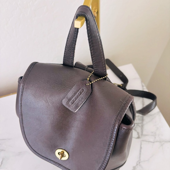 Vintage Coach 1990 Dark Brown Leather Backpack Style 9960 - Picture 4 of 14